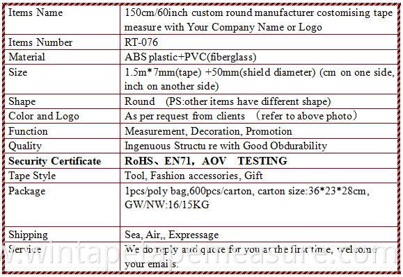 1.5m/60inch sewing gift printable measuring ruler clothing branded tape measure sewing tape measure